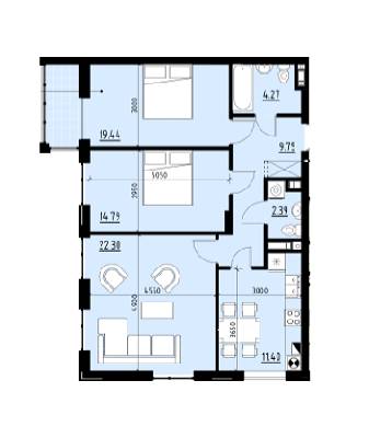 3-кімнатна 84.44 м² в ЖК Globus Comfort від 13 250 грн/м², Львів