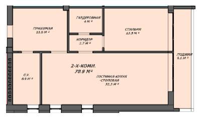 2-кімнатна 70.9 м² в ЖК Loft House від 24 400 грн/м², Дніпро