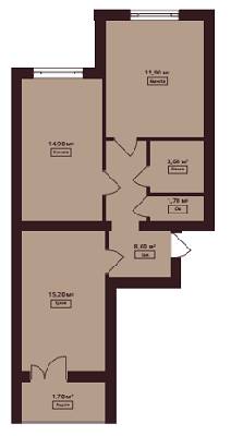 2-комнатная 61.6 м² в ЖК Мюллер Хаус от 18 150 грн/м², с. Петропавловская Борщаговка