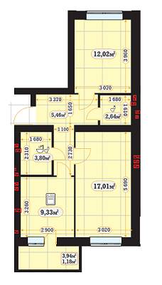 2-комнатная 54.38 м² в ЖК MunHausen от застройщика, г. Ирпень