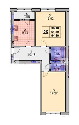 2-кімнатна 64.8 м² в ЖК Novosell від 12 830 грн/м², м. Ірпінь