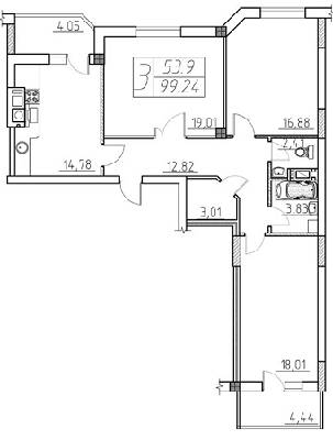 3-кімнатна 99.24 м² в ЖК Prestige Apartments від 20 000 грн/м², Рівне