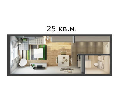 1-комнатная 25 м² в ЖК Smart House от 38 890 грн/м², Киев