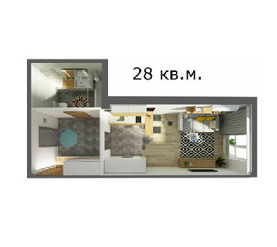 1-кімнатна 28 м² в ЖК Smart House від 38 890 грн/м², Київ