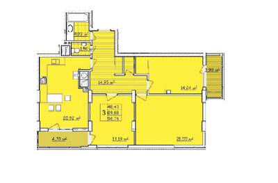 3-комнатная 96.76 м² в ЖК Strim Towers от 15 500 грн/м², Львов