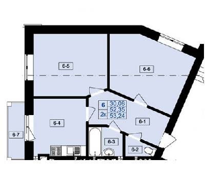 2-кімнатна 53.24 м² в ЖБ Вілла Бельведер від забудовника, м. Винники