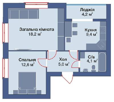 2-кімнатна 53.5 м² в КБ на Лісовій від 14 810 грн/м², м. Ірпінь