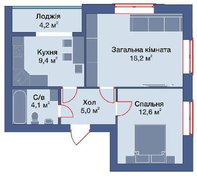 2-кімнатна 53.5 м² в КБ на Лісовій від 14 810 грн/м², м. Ірпінь