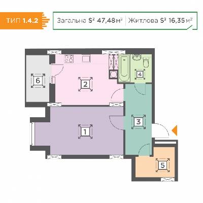 1-комнатная 40.49 м² в ЖК Melody Park от 14 000 грн/м², с. Пролиски