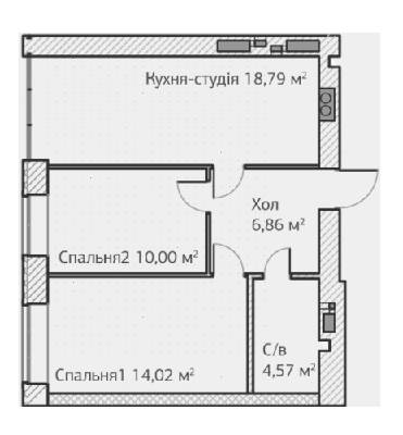 2-комнатная 52.33 м² в ЖК Синергия 3 от 14 500 грн/м², г. Ирпень