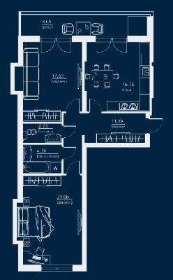 2-комнатная 71.1 м² в ЖК Einstein Concept House от 47 050 грн/м², Киев
