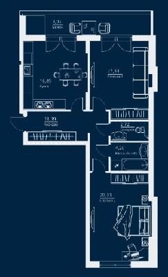 2-комнатная 76.44 м² в ЖК Einstein Concept House от 43 600 грн/м², Киев