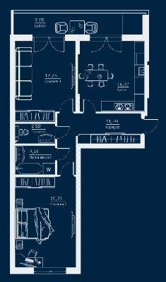 2-комнатная 75.37 м² в ЖК Einstein Concept House от 47 050 грн/м², Киев