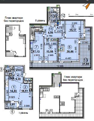 Дворівнева 144.59 м² в ЖК Seven від 28 500 грн/м², Київ