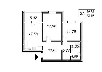 2-комнатная 72.85 м² в ЖК Ярославичи-2 от 14 500 грн/м², г. Вышгород