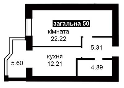 1-комнатная 50 м² в ЖК Капитал 2 от 15 500 грн/м², г. Ирпень