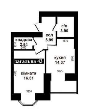 1-кімнатна 43 м² в ЖК Карат від 17 000 грн/м², м. Ірпінь