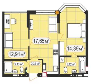 2-кімнатна 55.84 м² в ЖК 7'я від 15 700 грн/м², с. Щасливе