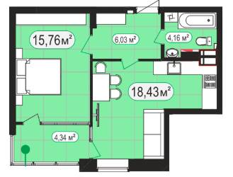 1-кімнатна 48.72 м² в ЖК Мюнхаузен 2 від 29 750 грн/м², м. Ірпінь