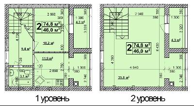 2-комнатная 74.8 м² в ЖК Спутник-Теремки от 16 800 грн/м², с. Гатное