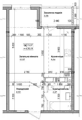 1-комнатная 36.49 м² в ЖК Одесский бульвар от 14 774 грн/м², с. Новоселки