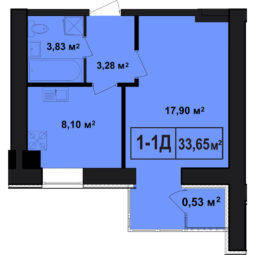 1-комнатная 33.65 м² в ЖК Покровский от 21 200 грн/м², пгт Гостомель