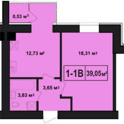 1-комнатная 39.05 м² в ЖК Покровский от 17 300 грн/м², пгт Гостомель