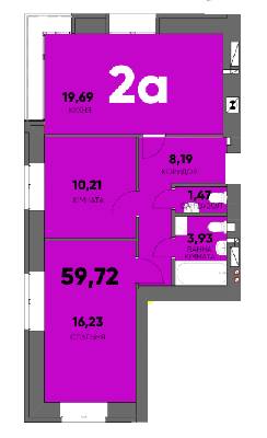 2-комнатная 63.47 м² в ЖК Continent Ray от 23 900 грн/м², г. Буча