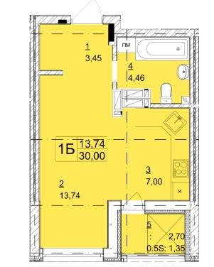 1-кімнатна 30 м² в ЖК Гранд Бурже від 24 255 грн/м², м. Буча