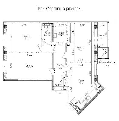 3-комнатная 83.7 м² в ЖМ Новая Буча от 13 500 грн/м², г. Буча