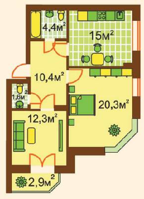 2-комнатная 66.9 м² в ЖК на ул. Университетская, 1-P от 22 400 грн/м², г. Ирпень