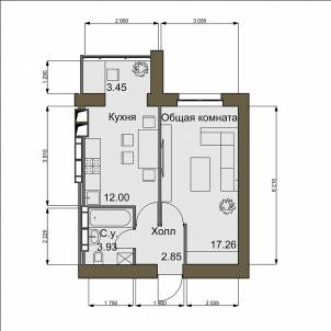1-комнатная 37.77 м² в ЖК Софиевский квартал от 16 500 грн/м², с. Софиевская Борщаговка