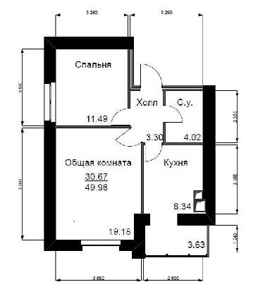 2-комнатная 49.96 м² в ЖК Софиевский квартал от 15 100 грн/м², с. Софиевская Борщаговка
