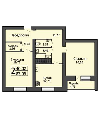 2-кімнатна 83.99 м² в ЖК Левада від 13 500 грн/м², м. Бориспіль