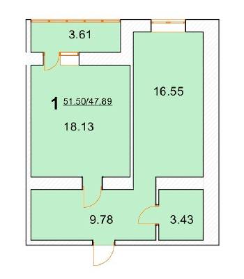 1-комнатная 51.5 м² в ЖК на ул. Новая, 31А, 31Б от 22 000 грн/м², г. Борисполь