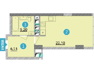 1-кімнатна 31.43 м² в ЖК Smart Plaza Obolon від 47 550 грн/м², Київ