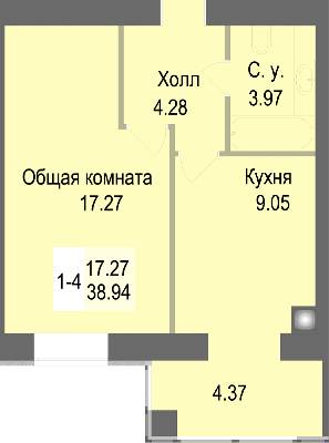 1-комнатная 40.09 м² в ЖК Софиевская сфера от 21 000 грн/м², с. Софиевская Борщаговка