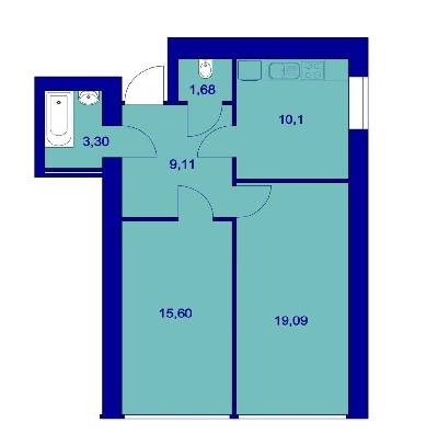 2-кімнатна 57.9 м² в ЖК Милі квартири від 14 600 грн/м², с. Мила