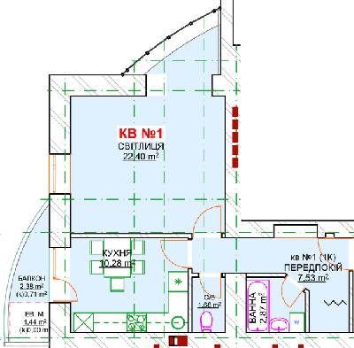 1-комнатная 48.93 м² в ЖК Леваневского от 18 500 грн/м², г. Белая Церковь