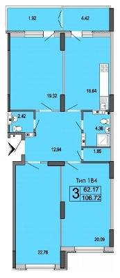 3-комнатная 106.72 м² в ЖК River House от 15 000 грн/м², г. Украинка