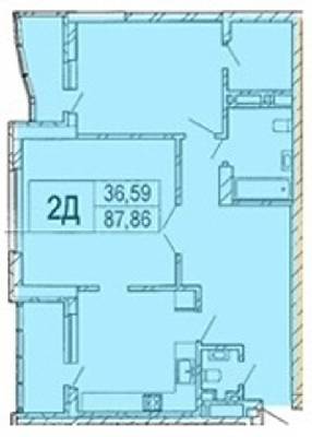 2-комнатная 87.86 м² в ЖК на  ул. Семьи Сосниных, 4А от 22 000 грн/м², Киев