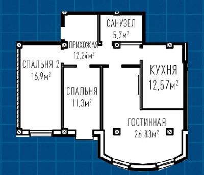 3-комнатная 85.54 м² в ЖК Лондон Парк от 26 000 грн/м², Киев