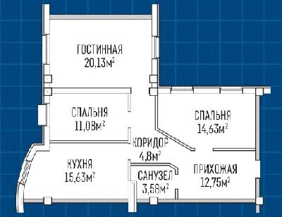 3-комнатная 82.42 м² в ЖК Лондон Парк от 26 000 грн/м², Киев