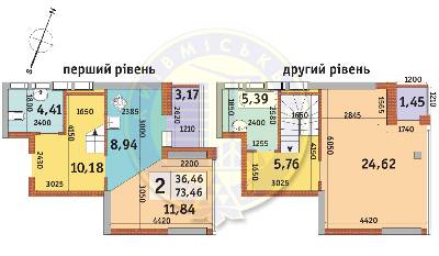 2-кімнатна 73.46 м² в ЖК Урлівський-2 від 17 314 грн/м², Київ