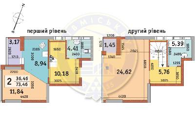 2-кімнатна 73.46 м² в ЖК Урлівський-2 від 21 131 грн/м², Київ