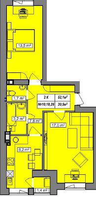 2-комнатная 52.1 м² в ЖК Гудвил от 14 000 грн/м², с. Хотов