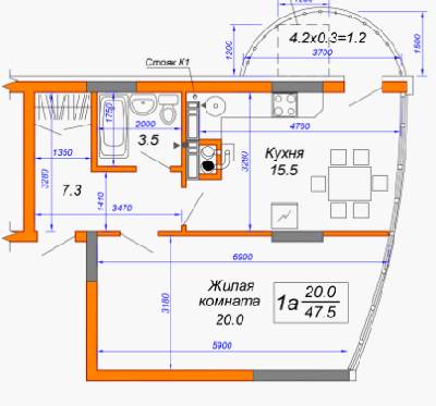 1-кімнатна 47.5 м² в ЖК Атріум від забудовника, м. Ірпінь