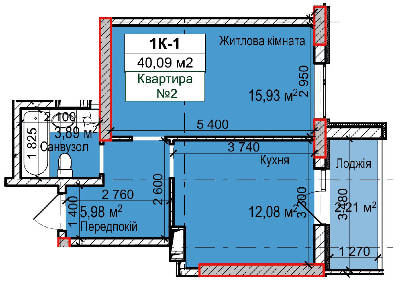1-кімнатна 40.09 м² в ЖК Вишгород Сіті Парк від 16 300 грн/м², м. Вишгород
