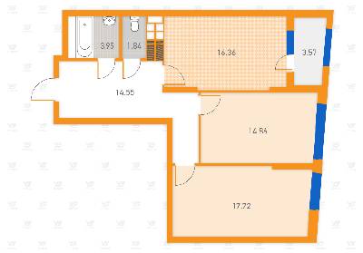 2-комнатная 72.85 м² в ЖК SOLAR CITY от 24 300 грн/м², Киев