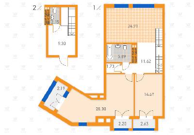 2-комнатная 105.59 м² в ЖК SOLAR CITY от 20 700 грн/м², Киев